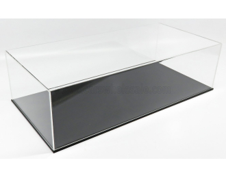 Бокс акриловый с подставкой черного цвета с эффектом углеродного волокна 