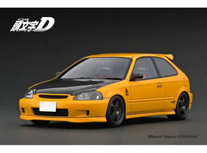 HONDA Civic (EK9) Type R *carbon bonnet* Initial D, yellow