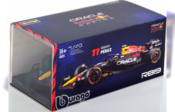 RED BULL F1 Rb19 Team Oracle Red Bull Racing №11 Season (2023) Sergio Perez - Con Pilota E Vetrina - With Pilot And Showcase, Matt Blue