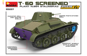 Сборная модель T-60 Экранированный (Сталинградский Тракторный Завод №264) С Интерьером