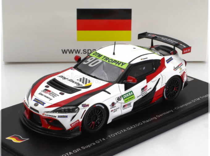 TOYOTA Supra Gr Gt4 Team Toyota Gazoo Racing №90 Europe Champion Dtm Trophy (2022) Tim Heinemann, White Red Black