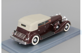 CADILLAC Fleetwood Allweather Phaeton (1933), dark-red / dark-beige