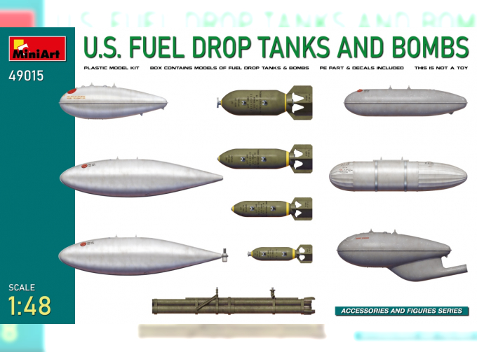 Сборная модель Military U.S. Fuel Drop Tanks And Bomb