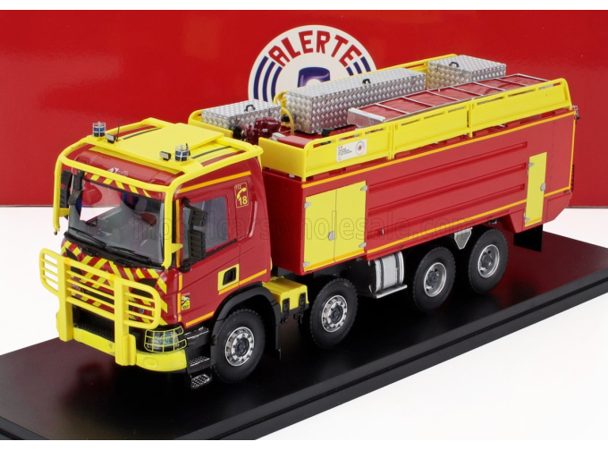 SCANIA P450 Tanker Truck Gallin Ccfs 13400 32t Sapeurs Pompiers 4-assi (2019), Red Yellow