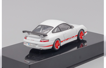 PORSCHE 911 GT3 RS (2004), white with red stripe on two sides