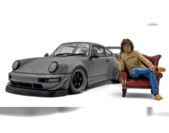 Porsche 911 (964) RWB Bodykit 2024 nardo grey with figure