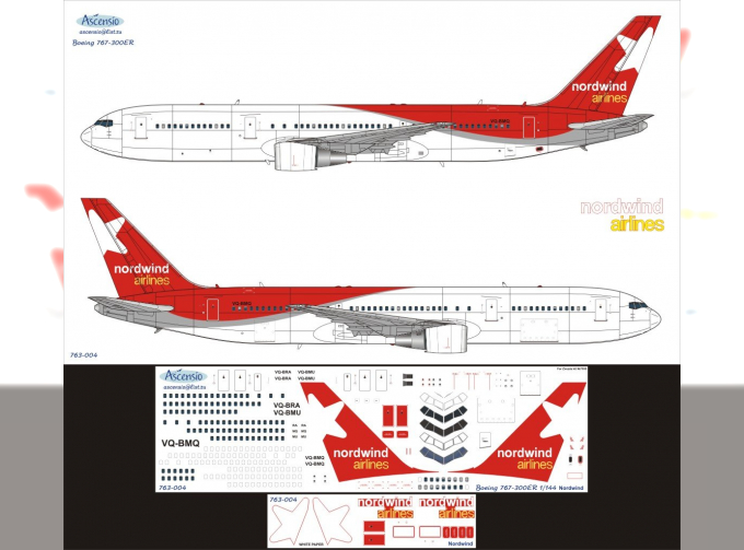 Декаль на самолет Boeing 767-300ER Нордвинд