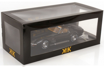 CHEVROLET Corvette C3 with removable roof parts and side pipes (1972), black