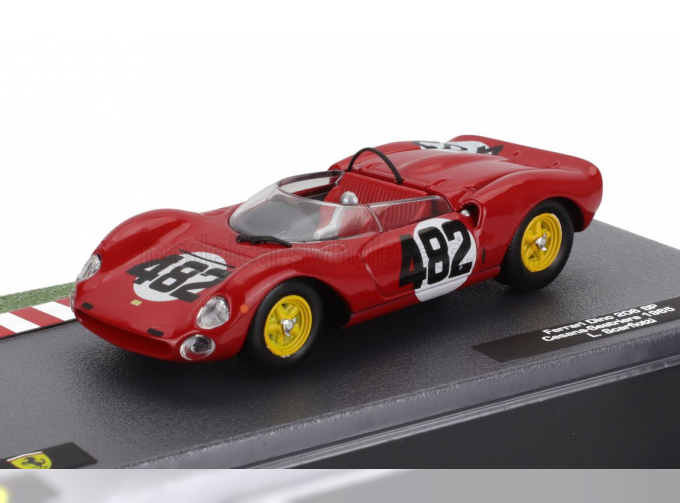 FERRARI 206sp Dino Spider Team Scuderia Ferrari Sefac №482 Winner Cesana Sestriere (1965) Ludovico Scarfiotti, Red