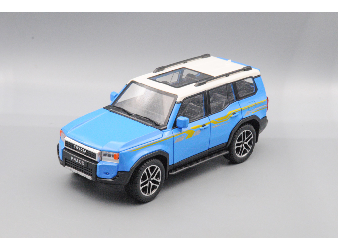 TOYOTA Land Cruiser 250 (Prado), бело-голубой, 21 см.