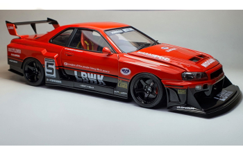 LIBERTY WALK Nissan Skyline GT-R BNR34 wDecal red black, wheels tyres