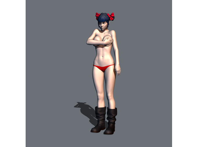 Фигура Девушка в керзовых сапогах, окрашенная