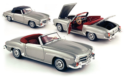 MERCEDES-BENZ 190 SL 1957, 183535 1/18, gris métallisé