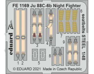 Фототравление для Ju 88C-6b Night Fighter, ремни безопасности СТАЛЬНЫЕ