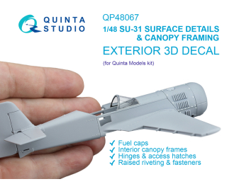 3D Декаль Экстерьер и переплет остекления для Су-31 (Quinta Models)