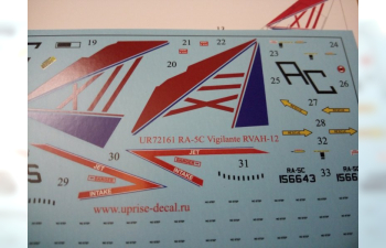 Декаль RA-5C Vigilante RVAH-12 USS Saratoga, with stencils