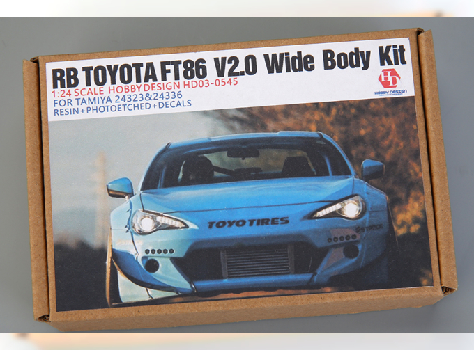 1/24 RB Toyota FT86 V2.0 Wide Body Kit Detail-up Set For Tamiya 24323&24336 (Resin+PE+Decals+Metal Wheels+Metal parts)