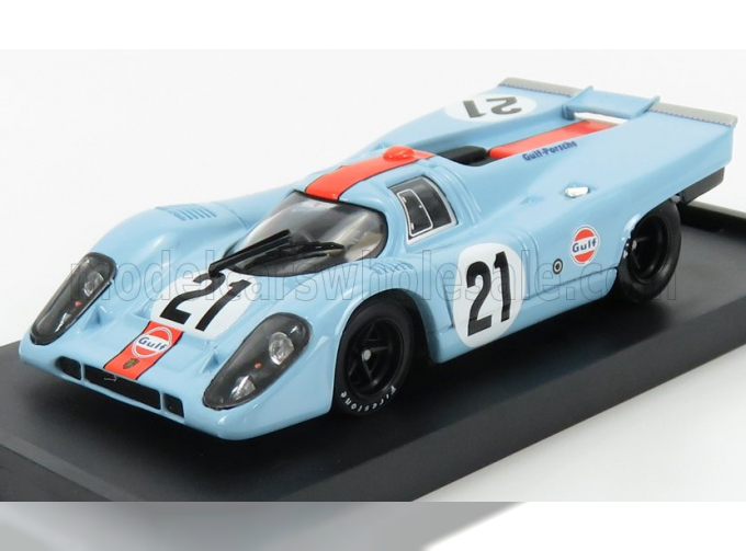 PORSCHE 917k Scuderia Jwa Gulf N21 24h Le Mans (1970) Rodriguez - Kinnunen, Light Blue Orange