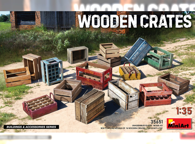 Сборная модель деревянные ящики Wooden Crates