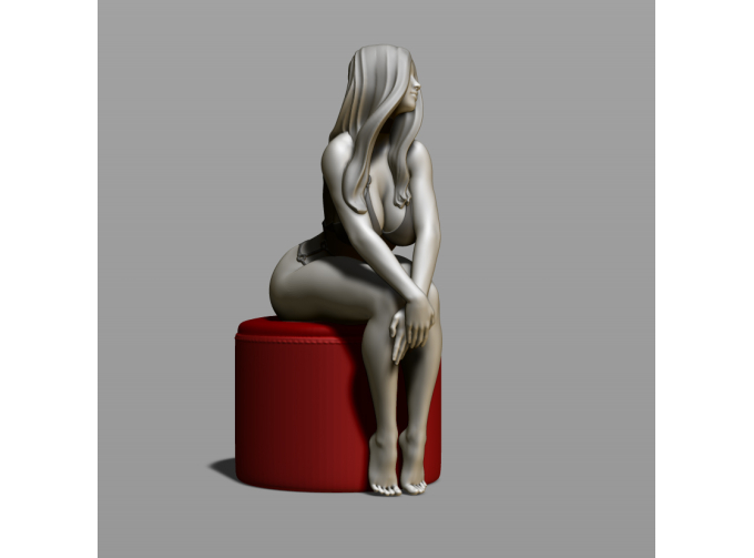 Фигура Девушка сидит, окрашенная