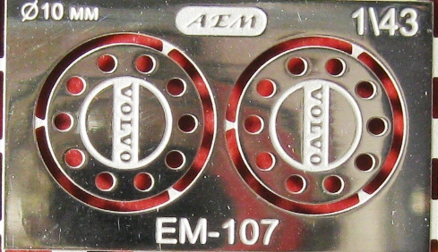 Фототравление Колпаки передних колес VOLVO, блестящий никель