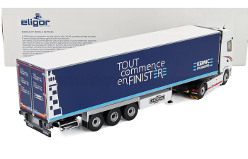 SCANIA R450 Truck Semi-frigo Tout Commence En Finistere (2016), White Blue