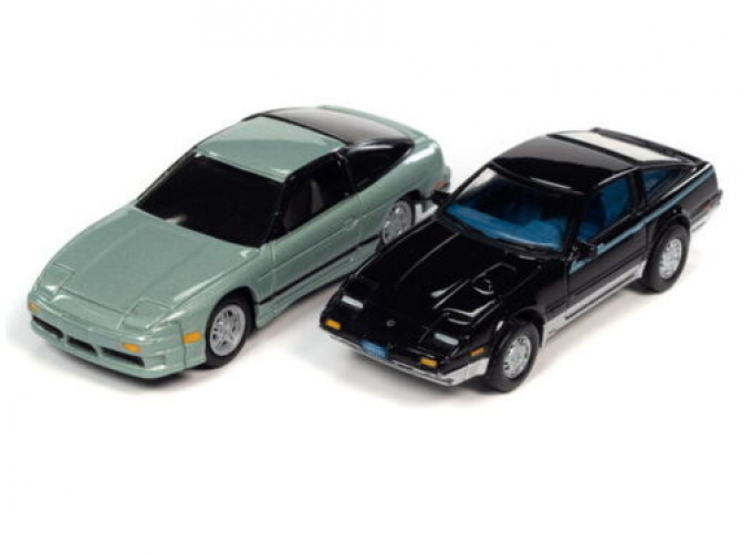 NISSAN 240SX (1990) Silver Green Pearl 1x , NISSAN Fairlady 300ZX (1985), Black Blue Body/Silver 1x