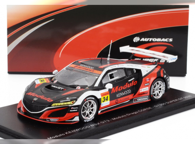HONDA Nsx Gt3 Team Modulo Drago Corse №34 Gt300 Class Super Gt (2020) Ryo Michigami - Jake Parson, Red Black White