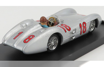 MERCEDES BENZ F1 W196c N 18 Juan Manuel Fangio Season 1954 World Champion - With Driver Figure, Silver