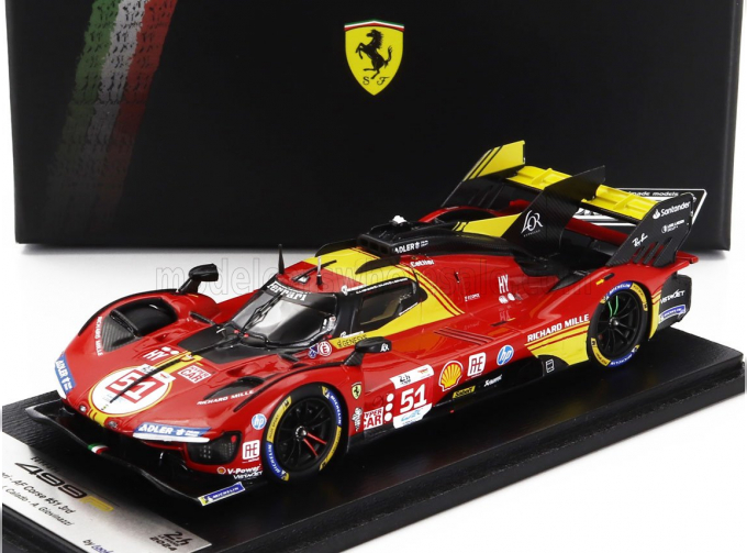 FERRARI 499p 3.0l Turbo V6 Team Ferrari Af Corse №51 3rd 24h Le Mans (2024) Alessandro Pier Guidi - James Calado - Antonio Giovinazzi, Red Yellow Black