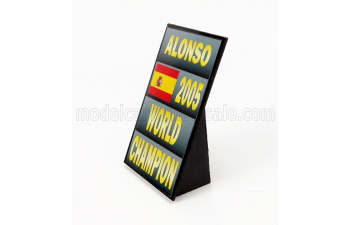 ACCESSORIES F1 World Champion Plate Pit Board - Renault R25 Team Benetton N 5 Season (2005) Fernando Alonso, Grey Black Yellow