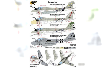 Декаль Intruder - Various A-6 versions, attack aircraft, and tankers. 9 marking options