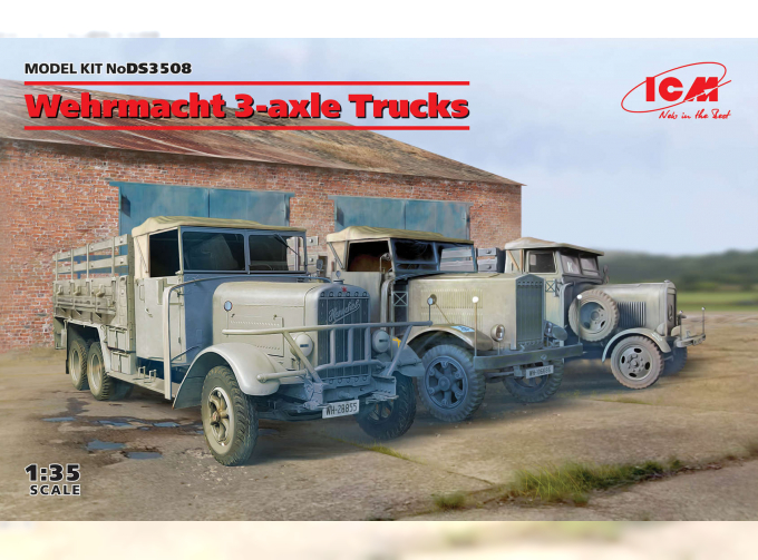 Сборная модель 3-осные грузовые автомобили (Henschel 33D1, Krupp L3H163, LG3000)