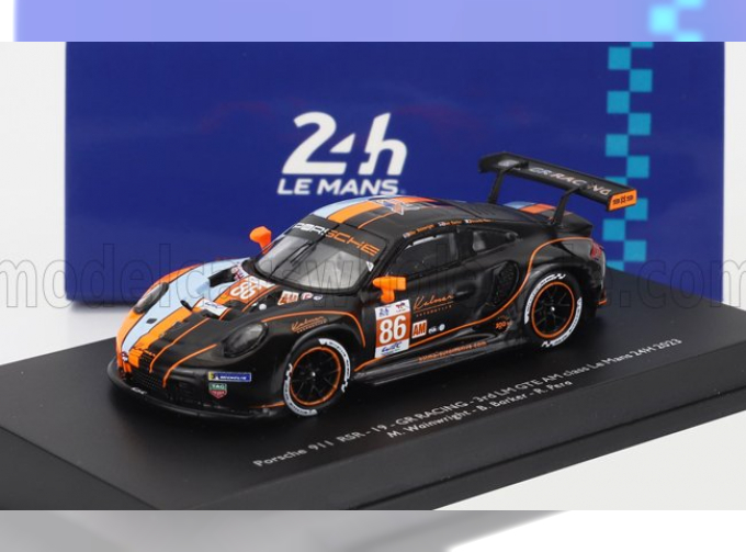 PORSCHE 911 991-2 Rsr-19 4.2l Team Gr Racing №86 3rd Lmgte Class 24h Le Mans (2023) B.Barker - R.Pera - M.Wainwright, Orange Light Blue Black