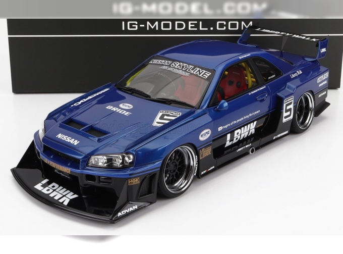 NISSAN Skyline Lb-er34 N 5 Super Silhouette Lbwk 1996, Blue Black