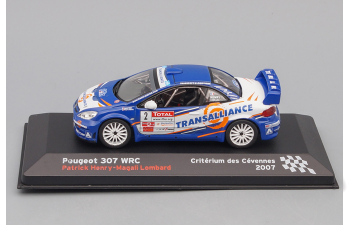 PEUGEOT 307 WRC #2 Patrick Henry - Magali Lombard Criterium des Cevennes (2007), blue / white