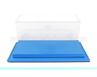 VETRINA DISPLAY BOX Molhouse Base In Pelle Blu - Leather Base Blue - Lungh.lenght Cm 17 X Largh.width Cm 8 X Alt.height Cm 7 (altezza Interna 6.2 Cm ), Blue - Plastic Display