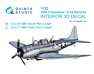 3D Декаль интерьера кабины пилота SBD-5 Dauntless/A-24B Banshee (Trumpeter)