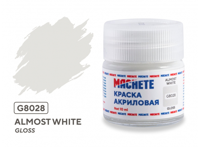 Краска акриловая Almost white (Серо-белый, глянцевый), 10 мл