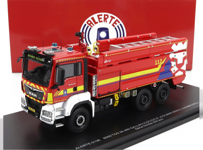 MAN Tgs 28.460 Tanker Truck Gallin Ccgc/gtlf Sapeurs Pompiers Colmar Berg Luxembourg (2020), Red White Yellow