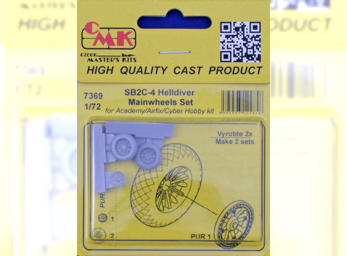 SB2C Helldiver – Mainwheels Set for Academy, Cyber Hobby, Airfix