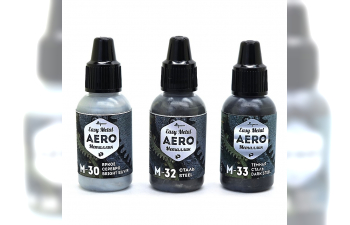 Набор акриловых красок AERO Стальные металлики (М30, М32, М33), 3 шт.