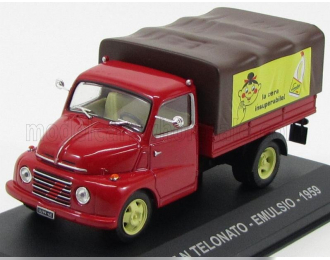 FIAT 615n Truck Telonato Cera Emulsio (1959), Red Brown