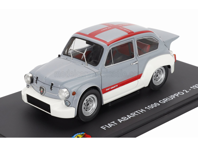 FIAT 600 Abarth 1000 Gr.2 (1970) - Con Vetrina - With Showcase, Grey White Red