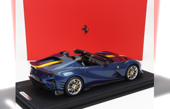 FERRARI 812 Competizione A Spider (2022) - Con Vetrina - With Showcase, Blu Abu Dhabi - Blue Met Yellow