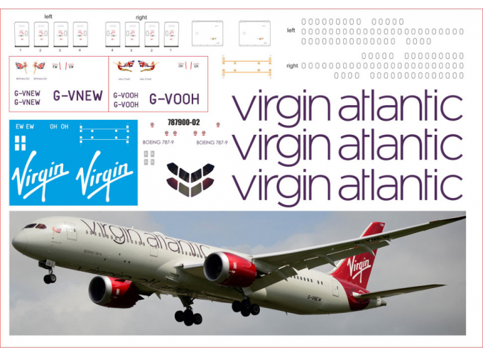 Декаль на Boing 787-900 Virgin Atlantic