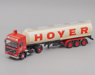 VOLVO F12 Citerne HOYER, red / beige