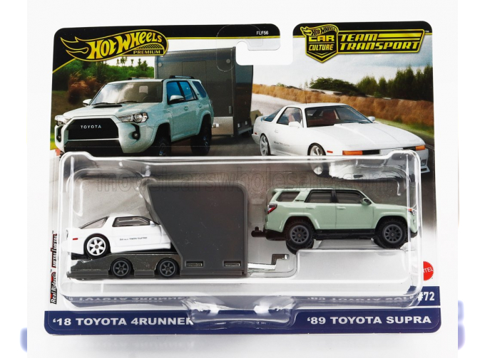 TOYOTA 4runner (2018) With Trailer + TOYOTA Supra (1989), Green White