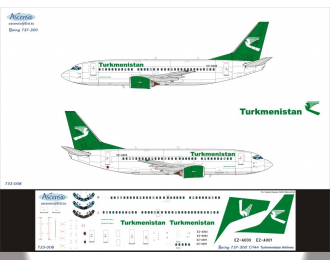 Декаль на самолет боенг 737-300 (Turkmenstan Arlines)