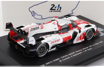 TOYOTA Gr010 3.5l V6 Twin Turbo Hybrid Team Gazoo Racing N7 Winner 24h Le Mans (2021) M.Conway - K.Kobayashi - J.M.Lopez, White Red
